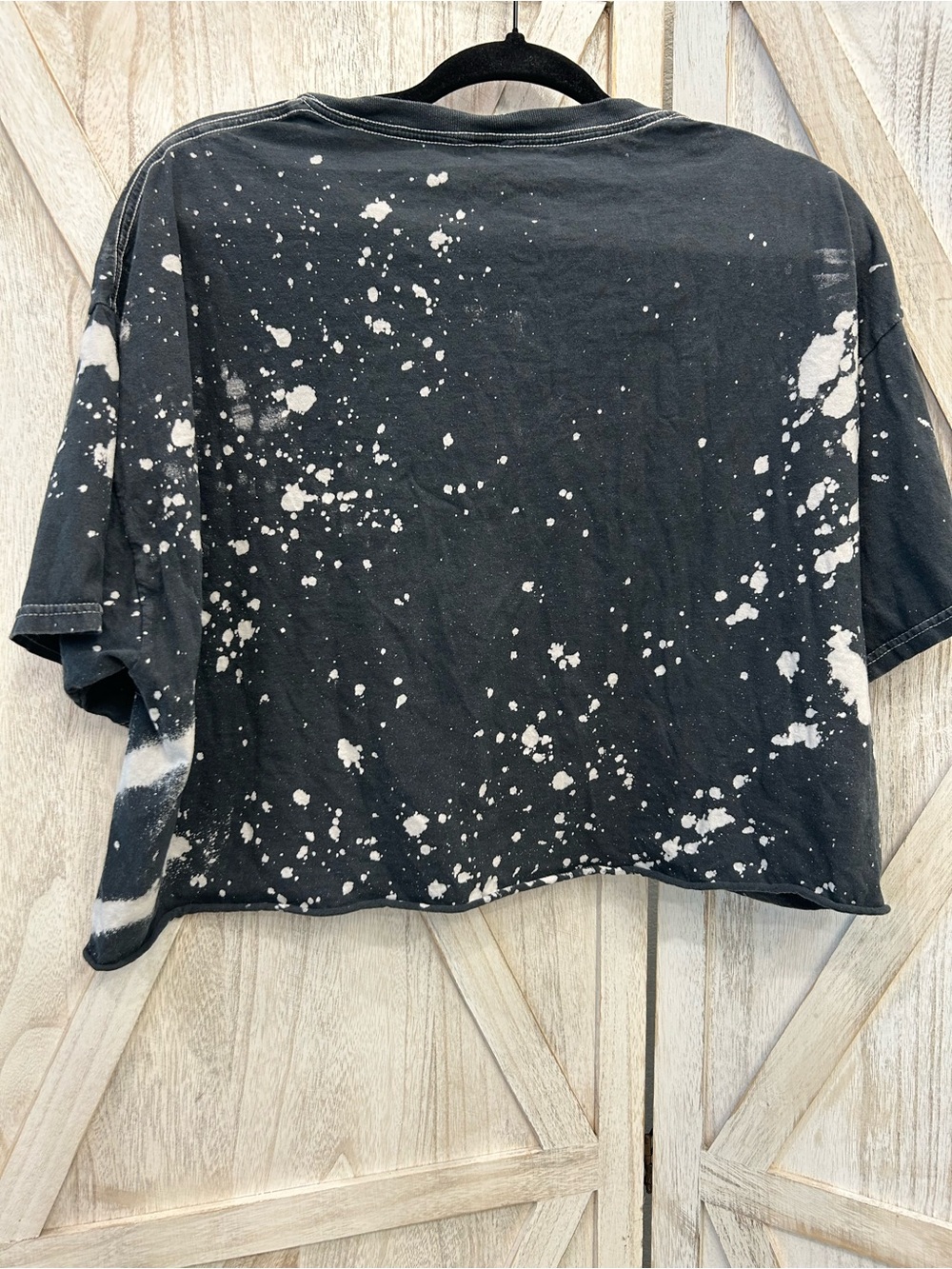 The Rolling Stones Black Bleached Crop Tee with Red Tongue Graphic - Picture 2 of 8